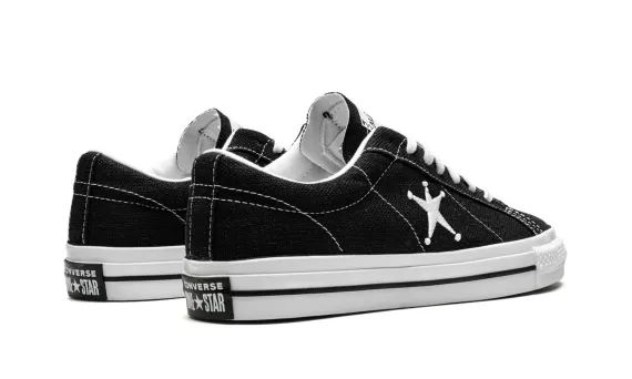Stussy x One Star OX Low - Black/White