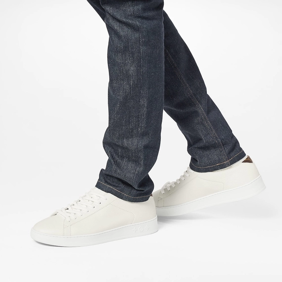 New Louis Vuitton Sneakers for Men - White Grained Calf Leather