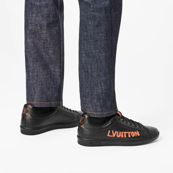 Men's Luxury Orange Calf Leather Sneakers -- Louis Vuitton Luxembourg Samothrace - Buy Outlet Original