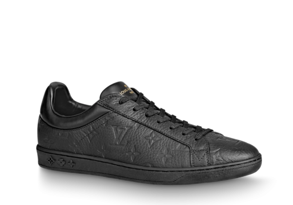 Louis Vuitton Luxembourg Sneaker in Black. Monogram-embossed grained calf leather. Buy men's luxury shoes today!