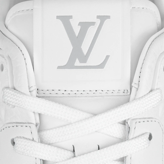 Buy now and be the leader of fashion with the Louis Vuitton Run Away Sneaker - White Monogram-embossed grained!