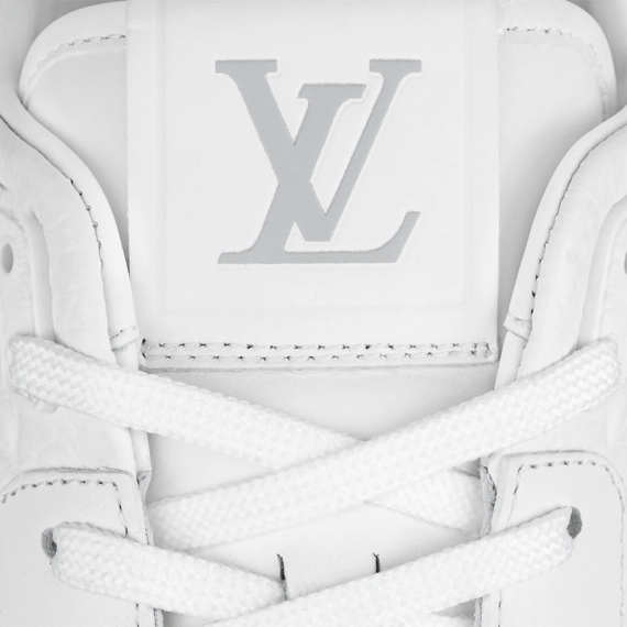 Get the Look of Luxury with White, Monogram-Embossed Grained Leather - From Louis Vuitton's Run Away Sneaker.