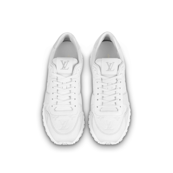 Step up your style with the stylish Louis Vuitton Run Away Sneaker - White Monogram-embossed grained!