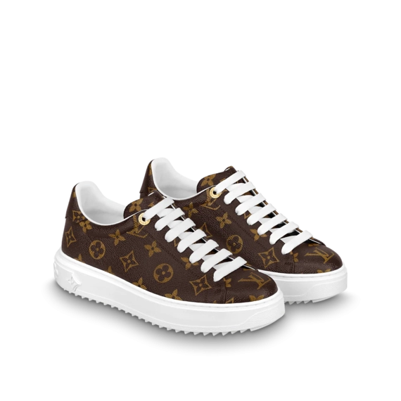 Get the Stylish Women's Louis Vuitton Time Out Sneaker Cacao Brown