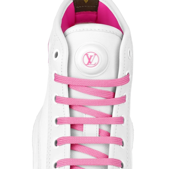 Affordable Outlet LV Squad Sneaker Boot White/Pink For Women