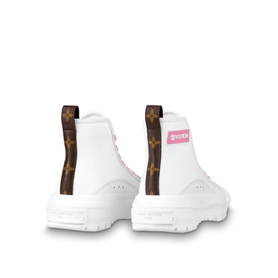 Trendy New LV Squad Sneaker Boot White/Pink For Women
