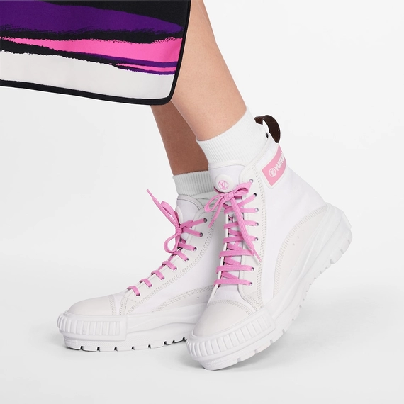Women's New LV Squad Sneaker Boot White/Pink