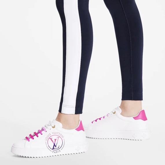 Outlet Store - Women's Louis Vuitton Time Out Fuchsia Pink Sneaker