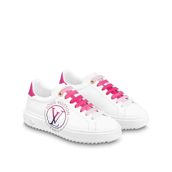 Women's Fuchsia Pink Louis Vuitton Time Out Sneaker - Get it Now