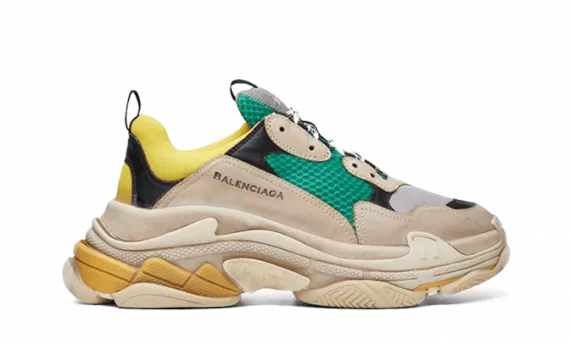 Balenciaga Triple S Trainers for Men - Green and Yellow Outlet