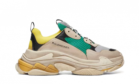 Women's Balenciaga Triple S -Trainers in Green and Yellow- Outlet Quality