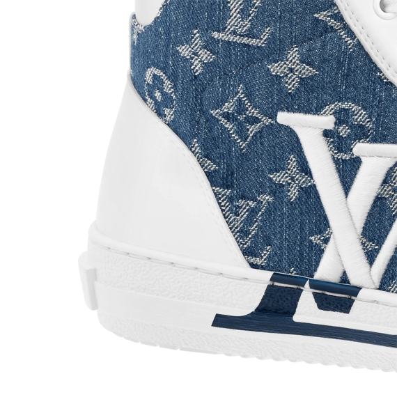 New Men's Louis Vuitton Charlie Sneaker Boot Blue