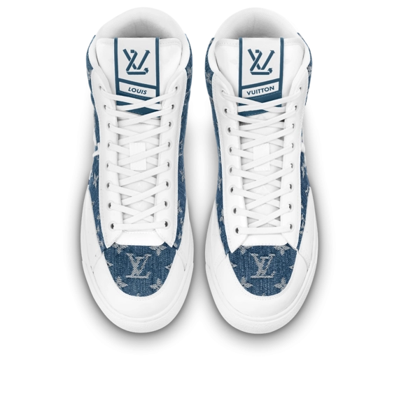 Get the New Men's Louis Vuitton Charlie Sneaker Boot Blue