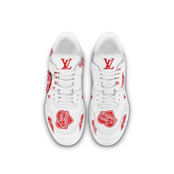 Shop Outlet Store for Men's White LV Trainer Sneakers