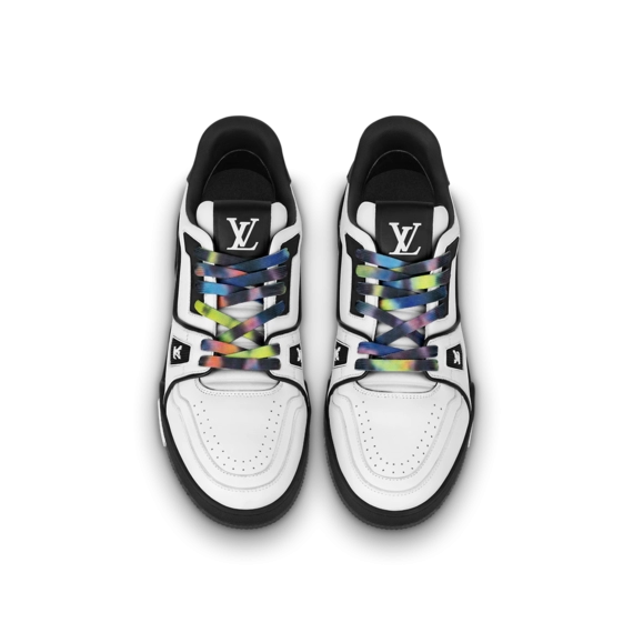 Look Good for Less - Men's LV Trainer Sneaker Black/White On Outlet Sale Now!