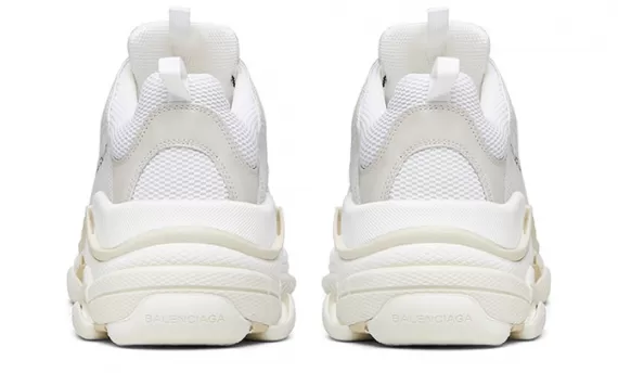 New White Balenciaga Triple S Trainers For Women