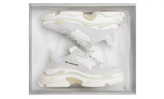 White Balenciaga Triple S Showing Off the Latest Trend--Men's Trainers
