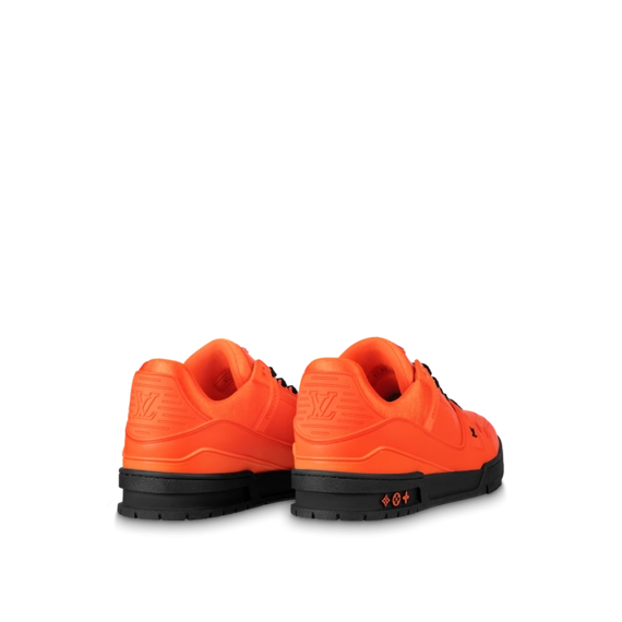 Fresh New Look for Men - Louis Vuitton Trainer Sneaker in Orange Calf Leather.