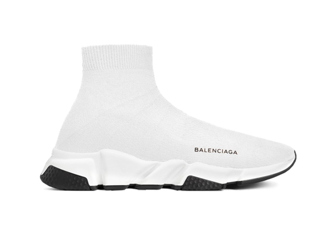 Original Men's BALENCIAGA SPEED RUNNER MID in White and Black | Buy Now