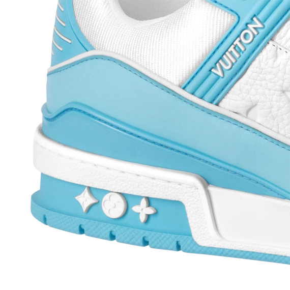 New Louis Vuitton Trainer Sneaker - Sky Blue mix of materials for men