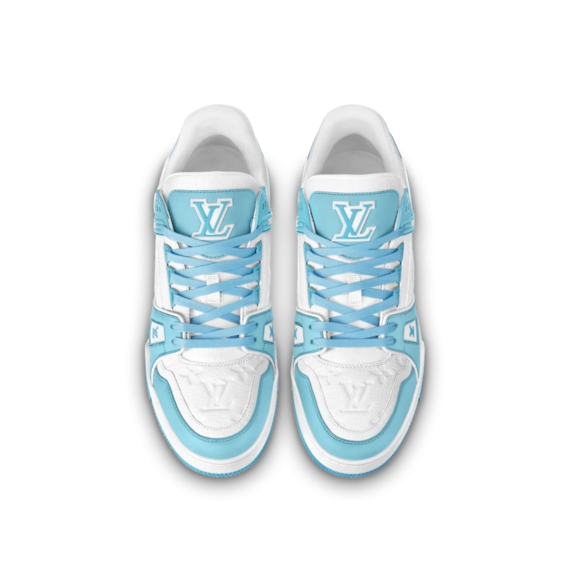 Buy men's Louis Vuitton Trainer Sneaker - Sky Blue mix of materials from outlet